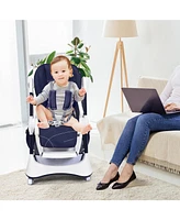 Gouun A-Shaped High Chair with 4 Lockable Wheels