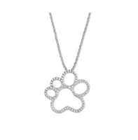 Simona Sterling Silver Open Cz Paw Print Necklace