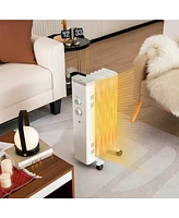 Gouun 1500W Oil Filled Space Heater with Universal Wheels and 3-Level Heat