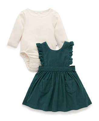 Purebaby Little Girls Corduroy Pinnie Set