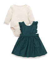 Purebaby Little Girls Corduroy Pinnie Set