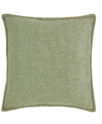 Ihi Home Moss Mohair Pillow, Green, 24"x 24"