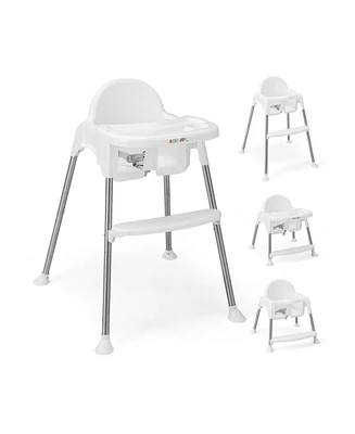 Gouun 4-in-1 Convertible Baby High Chair with Removable Double Tray