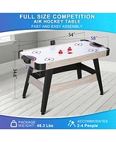 Sugift Air Hockey Table, Indoor Powered Hockey Game Table with 2 Pucks, 2 Pushers