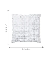 Ihi Home Caden Woven Pillow, 22"x 22", White