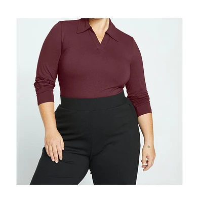 Universal Standard Plus Aalto Liquid Jersey Polo Top
