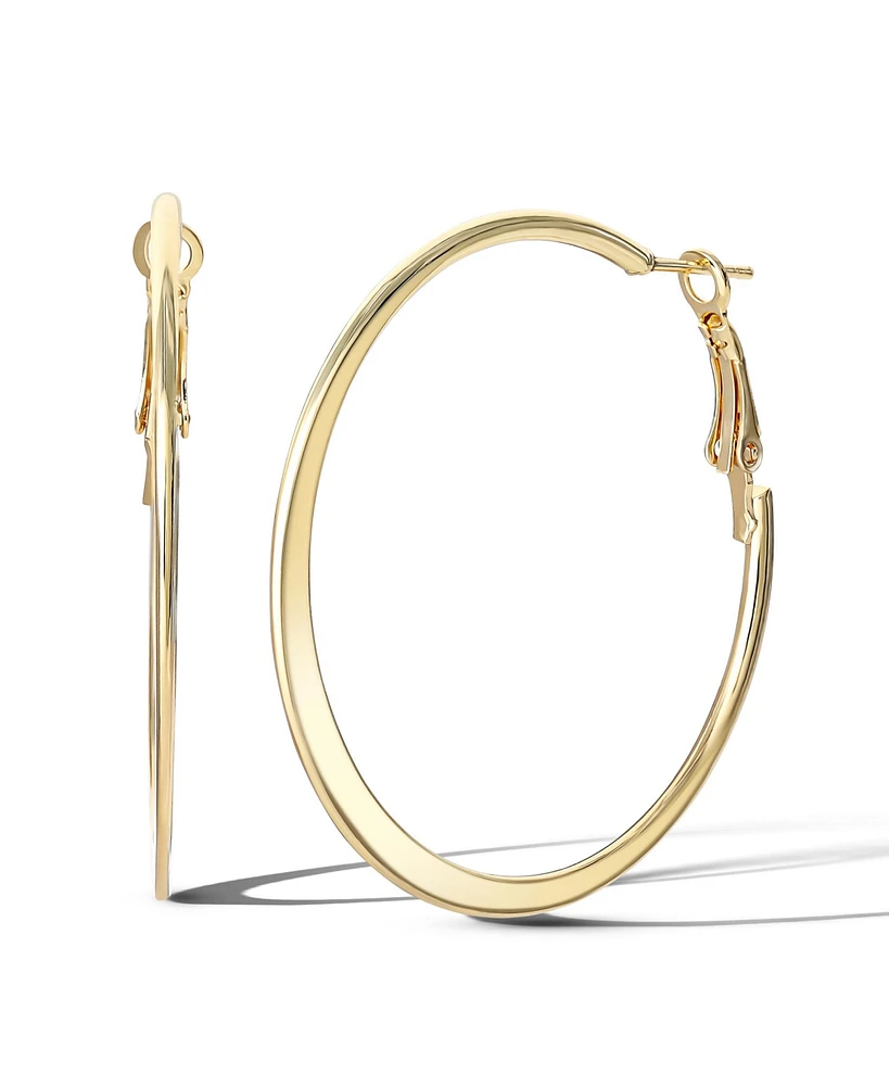 Jessica Simpson Gold-Tone 44.8MM Flat Omega Hoop Earrings