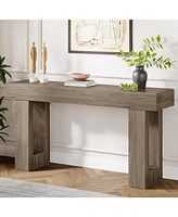 Tribesigns 63-Inch Long Console Table, Wooden Rectangular Sofa Table Behind The Couch, Farmhouse Entryway Table for Entrance, Hallway, Living Room, Bl