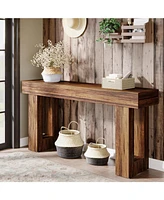 Tribesigns Long Console Table, 63 inches Wooden Rectangular Sofa Table for Behind the Couch, Farmhouse Entryway Table for Hallway, Living Room, and En