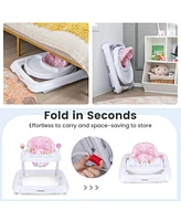 Gouun Foldable Baby Activity Walker with Adjustable Height and Detachable Seat Cushion