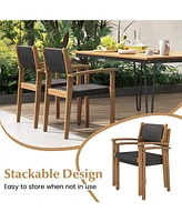 Gouun Set of 2 Stackable Outdoor Wicker Dining Chair