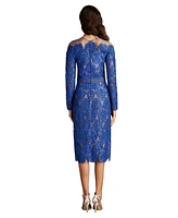 Tadashi Shoji Women's Camie Sequin Embroidered Off Shoulder Illusion Dress