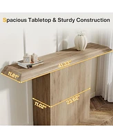 Tribesigns 41" Farmhouse Console Table, Simple Hallway Table, Wood Sofa Table for Living Room, Entryway, Oak, Black Friday Deals 2024
