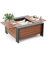 Gouun 36.5 Inch Table with Sliding Top and Hidden Compartment