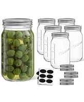 JoyJolt Wide Set of 6 Mason Jars with Airtight Lids