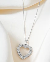 Diamond Heart 18" Pendant Necklace (1/10 ct. t.w.) in Sterling Silver