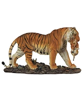 Fc Design "2-pc Gift Set" 11"W Orange Bengal Tiger Mother Carrying Cub Wild Cat Animal Figurine Statue Ornament Home Room Office Decor and Perfect Gif