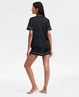 I.n.c International Concepts Women's Stretch Satin Short-Sleeve Pajama Set, Exclusively at Macy's