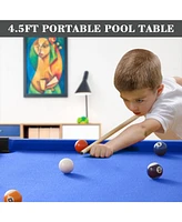 Sugift 53.5" Portable Pool Table for Kids & Adults, Mini Billiards Game Table w/Full Accessories for Game Rooms