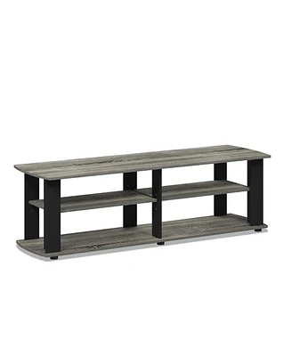 Furinno The Entertainment Center Tv Stand, French Oak Grey & Black - 13.4 x 43.3 x 13.1 in.