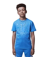 Jordan Big Boys Shattered Glass Jumpman Graphic Tee