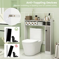 Sugift Bathroom Over the Toilet Floor Storage Organizer with Adjustable Shelves - White