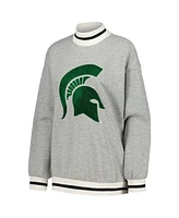 Gameday Couture Women's Ash Michigan State Spartans It To Win Sporty Mock Neck Pullover Sweatshirt