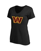 Fanatics Women's Jayden Daniels Black Washington Commanders Plus Player Name Number V-Neck T-Shirt