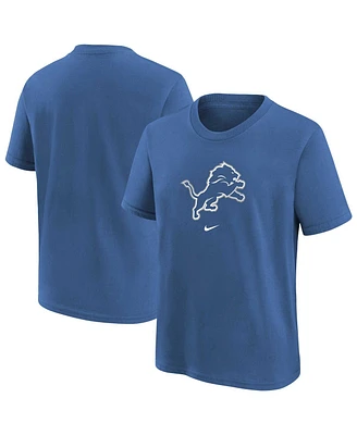 Nike Big Boys and Girls Blue Detroit Lions Logo T-Shirt