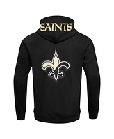 Pro Standard Men's Black New Orleans Saints Split Logo Double Knit Full-Zip Hoodie