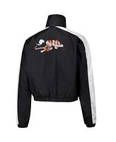 Mitchell & Ness Women's Black Cincinnati Bengals Nylon Cropped Full-Zip Jacket