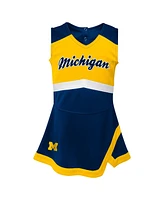 Outerstuff Big Girls Navy Michigan Wolverines Cheer Captain Jumper Dress