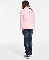 Tommy Hilfiger Big Boys Stretch Linen Look Sport Coat Stretch Polo Collared Shirt Straight Fit Stretch Jeans