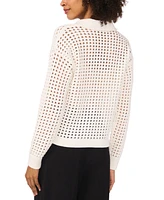 Vince Camuto Women's Mesh Stitch Johnny-Collar Sweater