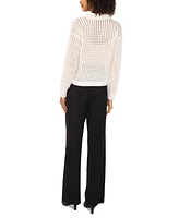 Vince Camuto Women's Mesh Stitch Johnny-Collar Sweater