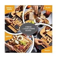 Charcuterie Boards Gift Set - Bamboo Cheese Board Large - House Warming Gifts New Home - Wedding Gifts for Couple, Birthday Gifts for Women