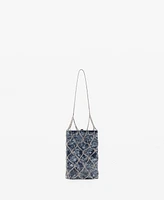 Mango Women's Mesh Crystal Handbag