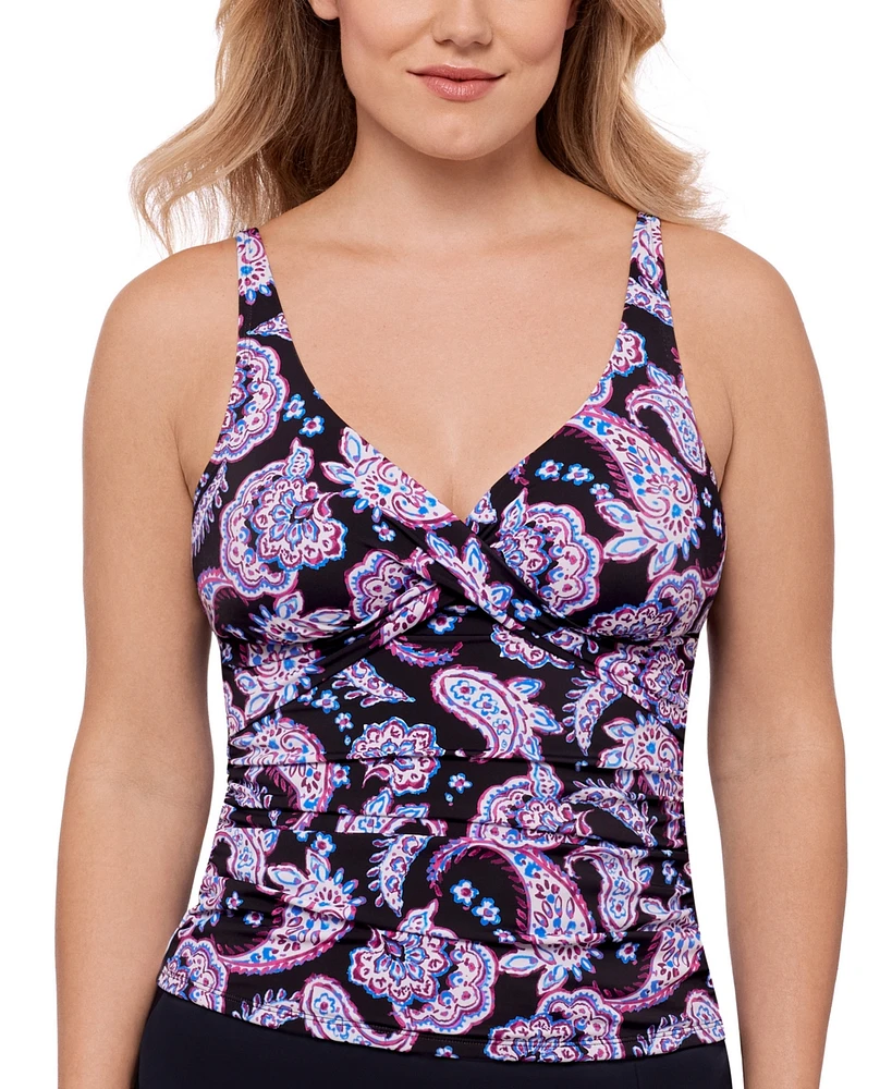 Swim Solutions Women's Paisley-Print Tankini Top, Exclusively at Macy's