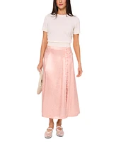 1.state Women's Printed Button-Trim Midi Skirt