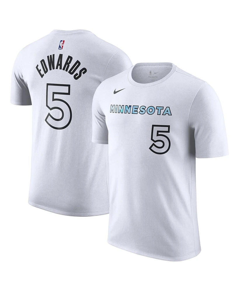 Nike Men's White Anthony Edwards Minnesota Timberwolves 2024/25 City Edition Name Number T-Shirt