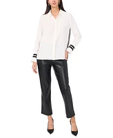 Vince Camuto Women's Contrast-Trim Button-Front Top