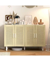 Homcom Sideboard Cabinet w/ 2 Rat Doors & Adjustable Shelves,