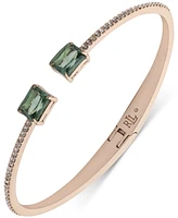 Lauren Ralph Gold-Tone Square Stone Bangle Bracelet