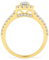 Diamond Halo Engagement Ring (1 ct. t.w.) in 14k Yellow Gold