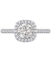 Gia Certified Diamond Halo Engagement Ring (1 ct. t.w.) in 14k White Gold