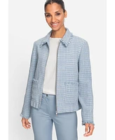 Olsen Women's Zip Front Tweed Jacket