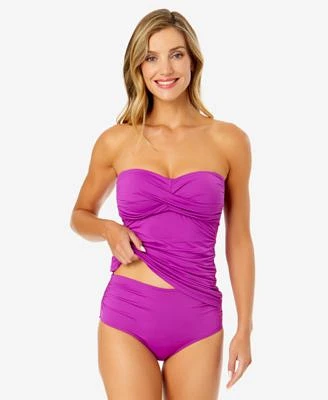 Anne Cole Ruched Tankini High Waist Bikini Bottoms