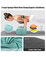 Costway Yoga Bolster Pillow Meditation w/Washable Cover & Carry Handle