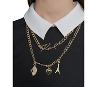 Karl Lagerfeld Paris Women's Polo Knit Necklace Dress