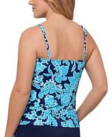 Swim Solutions Women's Printed Tunnel Tankini Top, Exclusively at Macy's